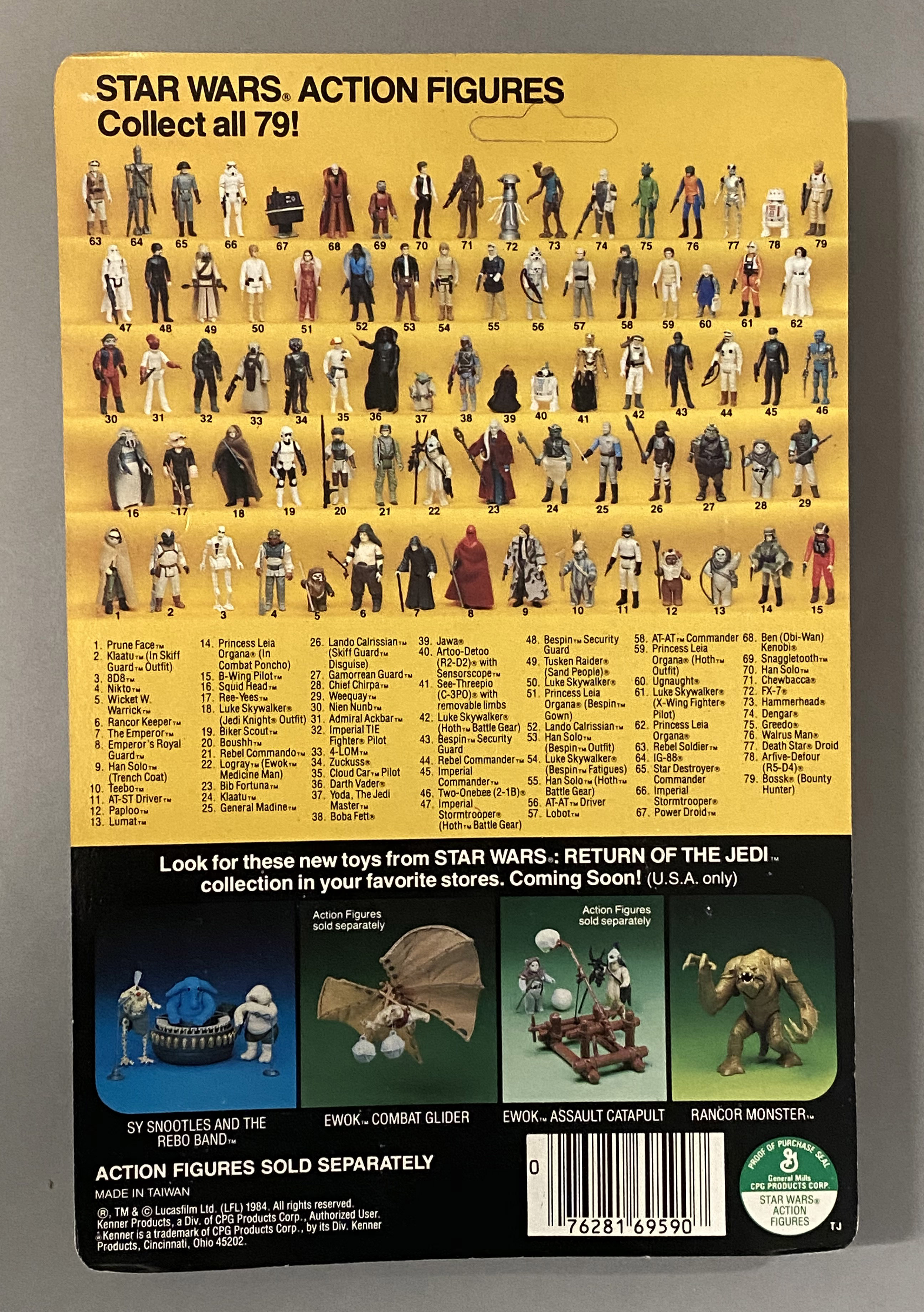 5 vintage Star Wars ROTJ Return Of The Jedi figures on original backing cards: Arfive-Defour (R5-D4) - Image 7 of 12