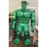A large life size The Incredible Hulk inflatable, over 7 feet tall. Possible slow puncture as