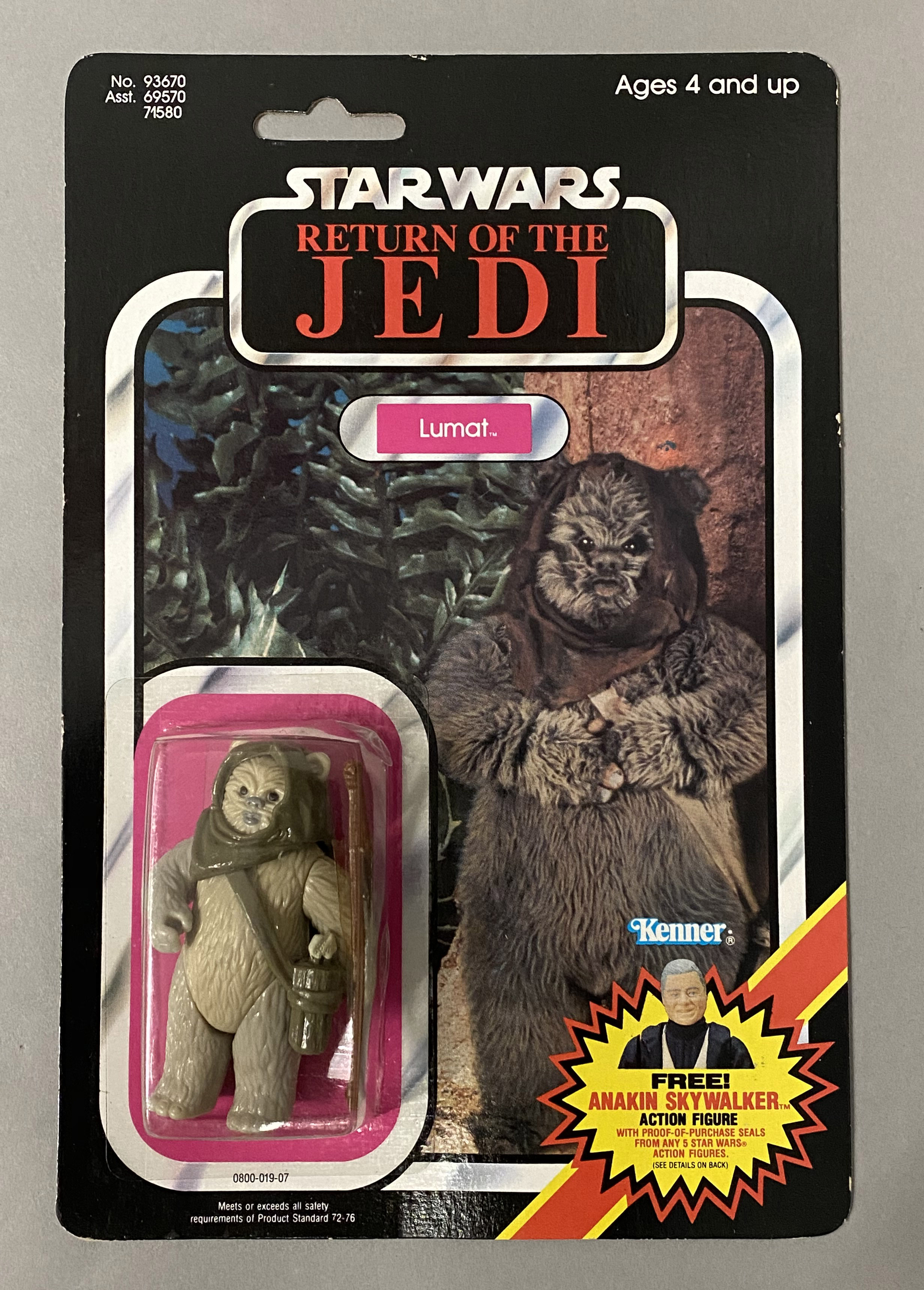 5 vintage Star Wars figures on ROTJ Return Of The Jedi backing cards: Klaatu, Wicket W. Warrick, Log - Image 8 of 11