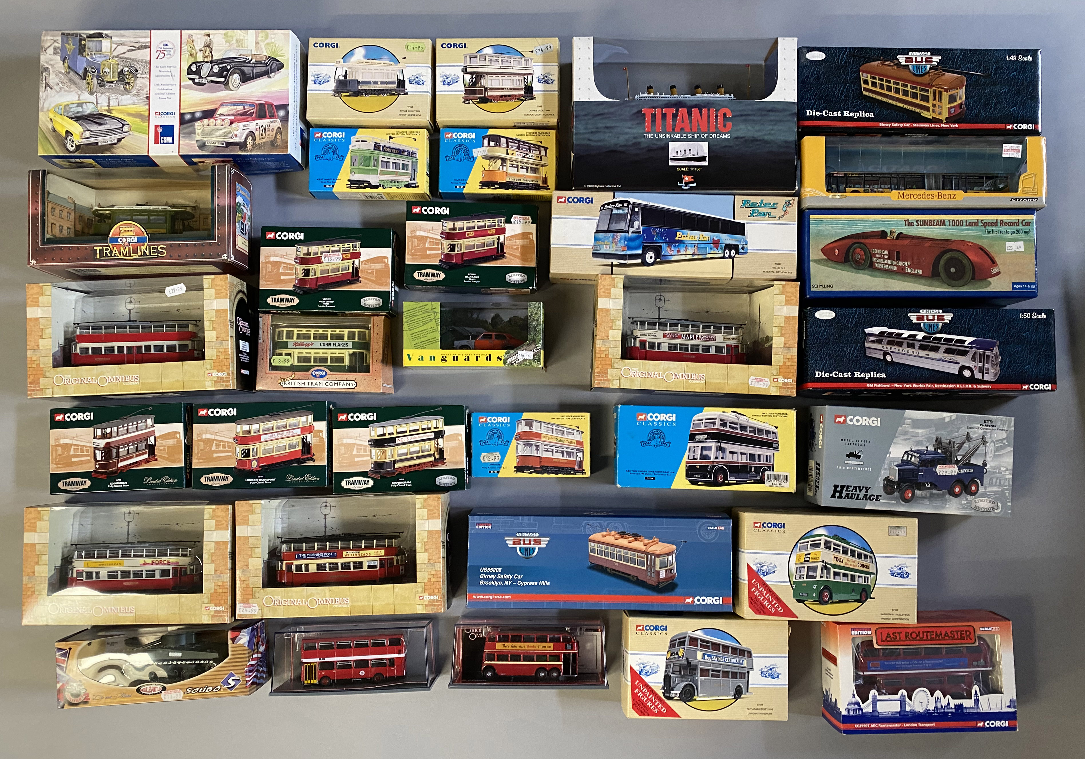 30 assorted Corgi diecast models together with a Claytown Collection Titanic model, a Schylling SUNB