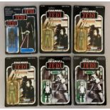 6 vintage Star Wars figures on ROTJ Return Of The Jedi cards - all still sealed: Imperial TIE Fighte
