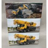 3x Liebherr construction vehicle models by WSI Models, all boxed.