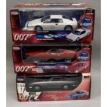 3x James Bond 007 1:18 Scale vehicle models by Joyride: Lotus Esprit, Ford Mustang Mach 1, Aston