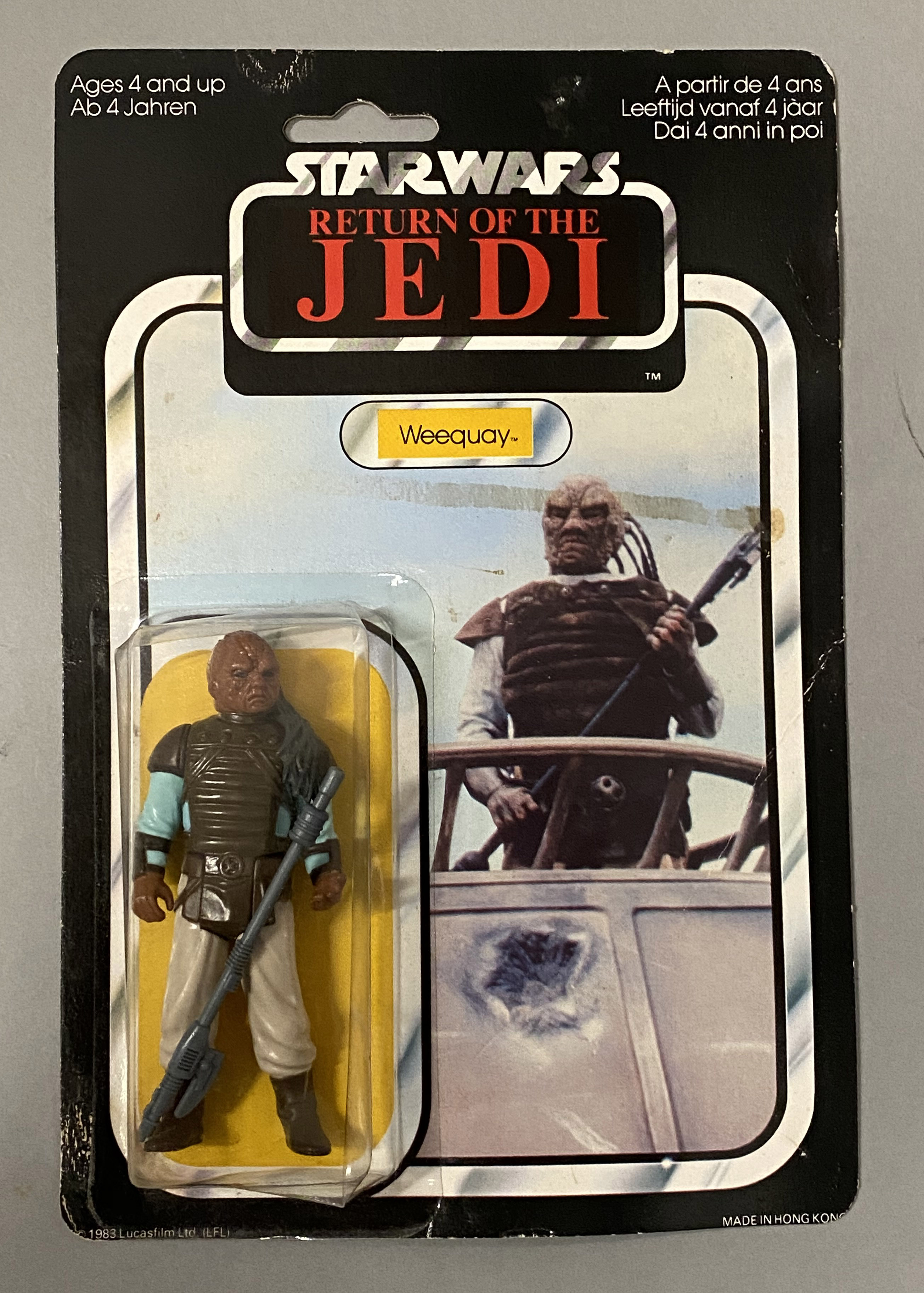 5 vintage Star Wars ROTJ Return Of The Jedi Tri-Logo figures on original backing cards: Prune Face, - Image 4 of 11