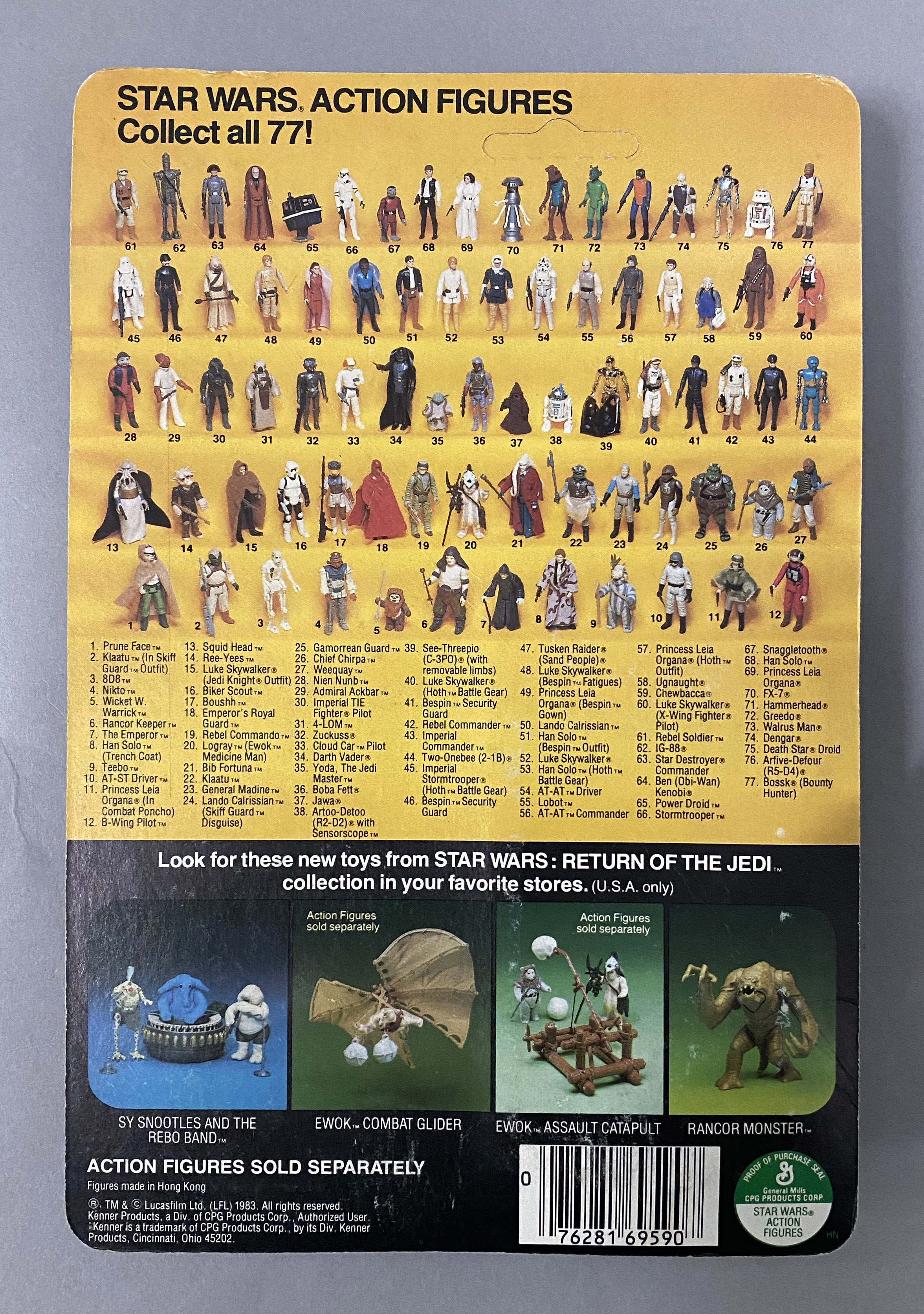 5 vintage Star Wars figures on ROTJ Return Of The Jedi backing cards: Rebel Commando, Nikto, Princes - Image 3 of 11