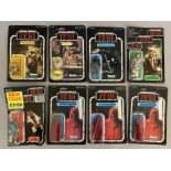 8 vintage Star Wars figures on ROTJ Return Of The Jedi cards - all still sealed: Wicket W. Warrick,