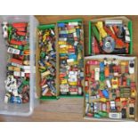A large quantity of vintage unboxed diecast models including Matchbox, Corgi and Dinky examples.