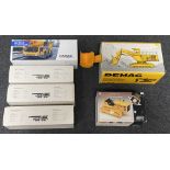 6x Construction vehicle models including Demag and Krupp examples, all boxed.