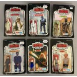 6 vintage Star Wars figures on ESB Empire Strikes Back cards - all still sealed: Rebel Commander, Im