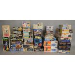 Approximately 50x vintage model kits, mostly Sci-Fi related examples including Star Wars, Star Trek,