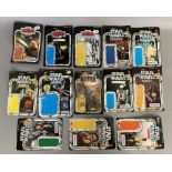 13 assorted Star Wars figure backing cards, AF.