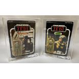 2 UKG graded Star Wars ROTJ Return Of The Jedi figures on original cards: Princess Leia Organa (in C