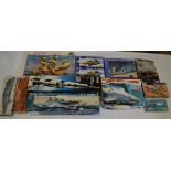 19x large model kits including naval and space related examples (Contents not checked for