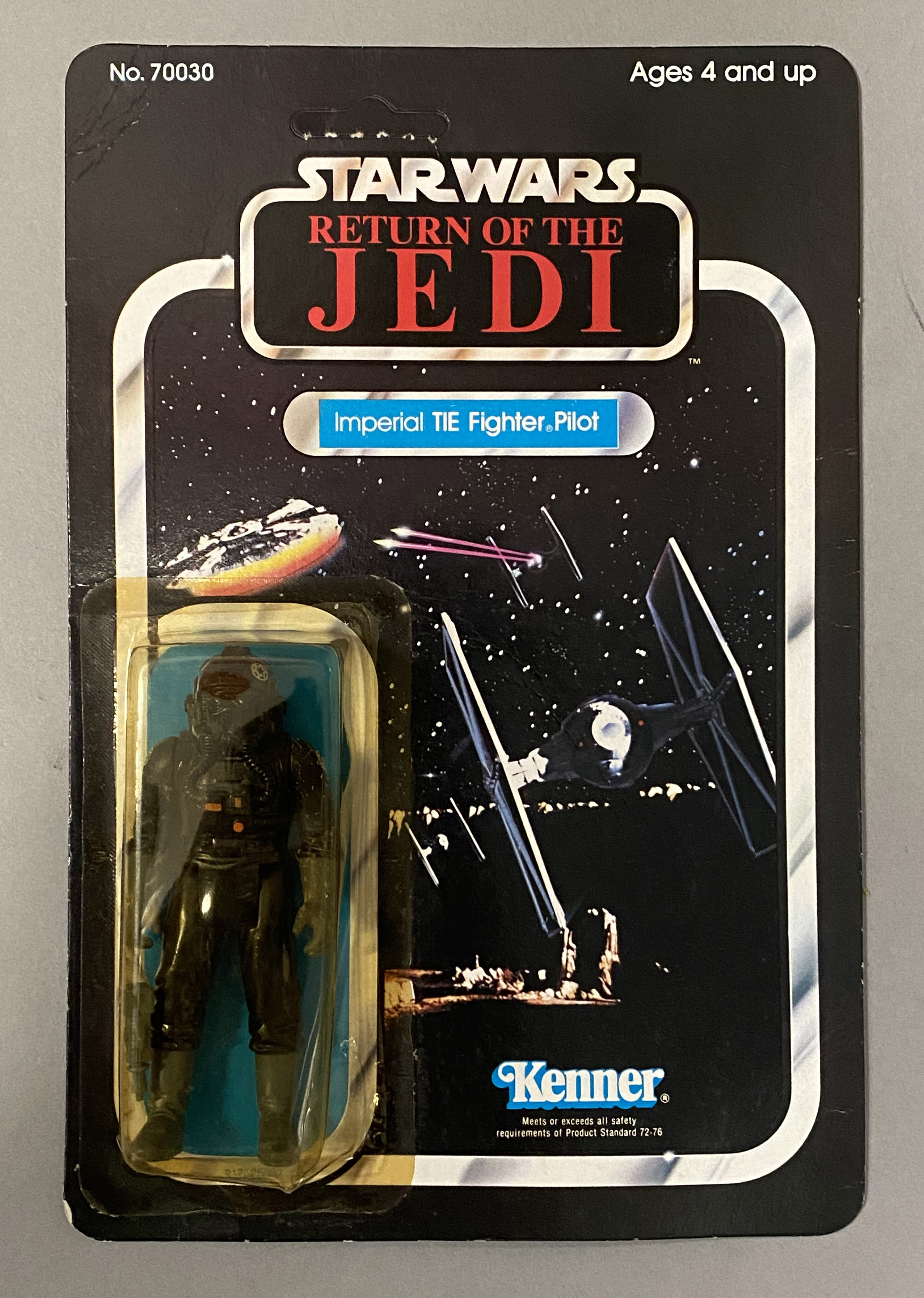 5 vintage Star Wars ROTJ Return Of The Jedi figures on original backing cards: Imperial TIE Fighter - Image 2 of 11