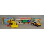 3x large boxed plastic body toys including A Thomas Toy 827 Horsebox Gift Set, Marx Mighty