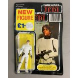 Star Wars Luke Skywalker (Imperial Stormtrooper Outfit) figure on Tri-Logo ROTJ Return Of The Jedi b