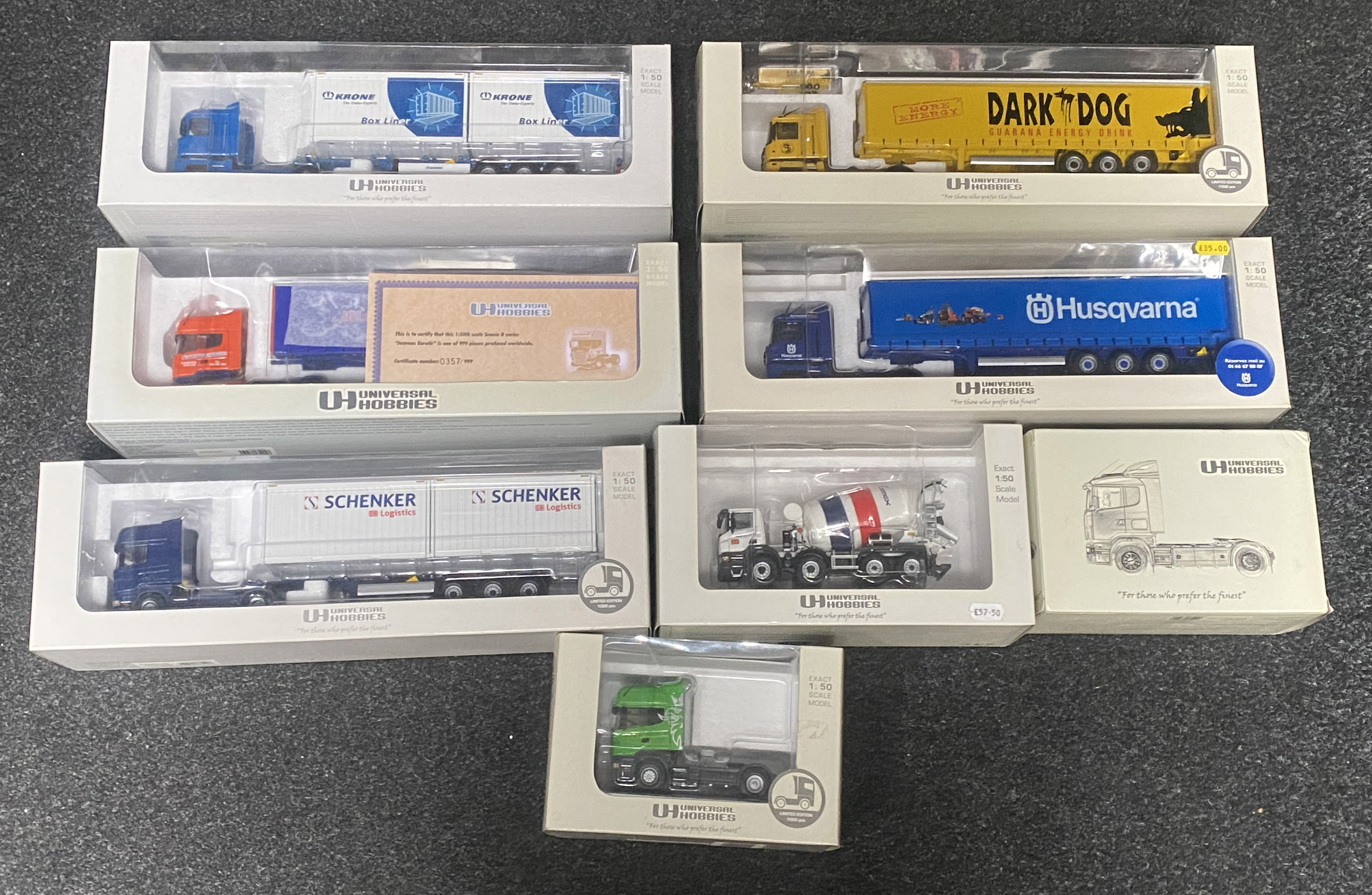 8x Universal Hobbies 1:50 scale Commercial vehicle models including Limited Edition examples, all