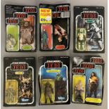 6 vintage Star Wars figures on ROTJ Return Of The Jedi cards - all still sealed: Lumat, A-Wing Pilot