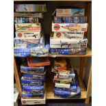 29x Aviation related models kits including Revell, Airfix, Academy, etc. (Contents not checked for