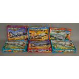 6x Hasbro Flying fighters airplane models, boxed.