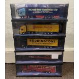 5x Corgi 1:50 scale Modern Trucks modern, all in plastic display cases.