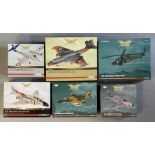 6 Corgi Aviation Archive model aircraft: AA35001, AA34703, AA35901, AA33212, AA33218, AA35802. All b