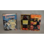 A Bandai Raidor RC Robot together with a Mamco Saturn 13" Robot, both boxed.(2)