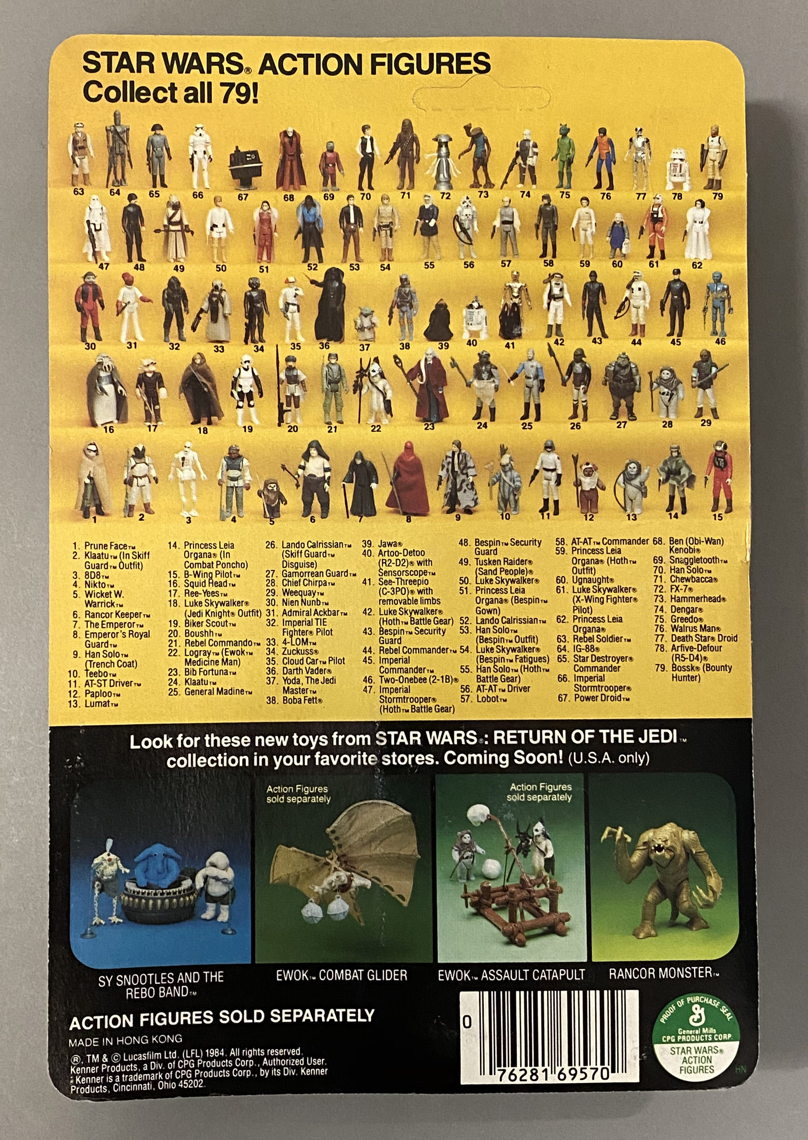 5 vintage Star Wars ROTJ Return Of The Jedi figures on original backing cards: Admiral Ackbar, Power - Image 11 of 11