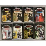 8 vintage Star Wars figures on ROTJ Return Of The Jedi cards - all still sealed: Wicket W. Warrick,