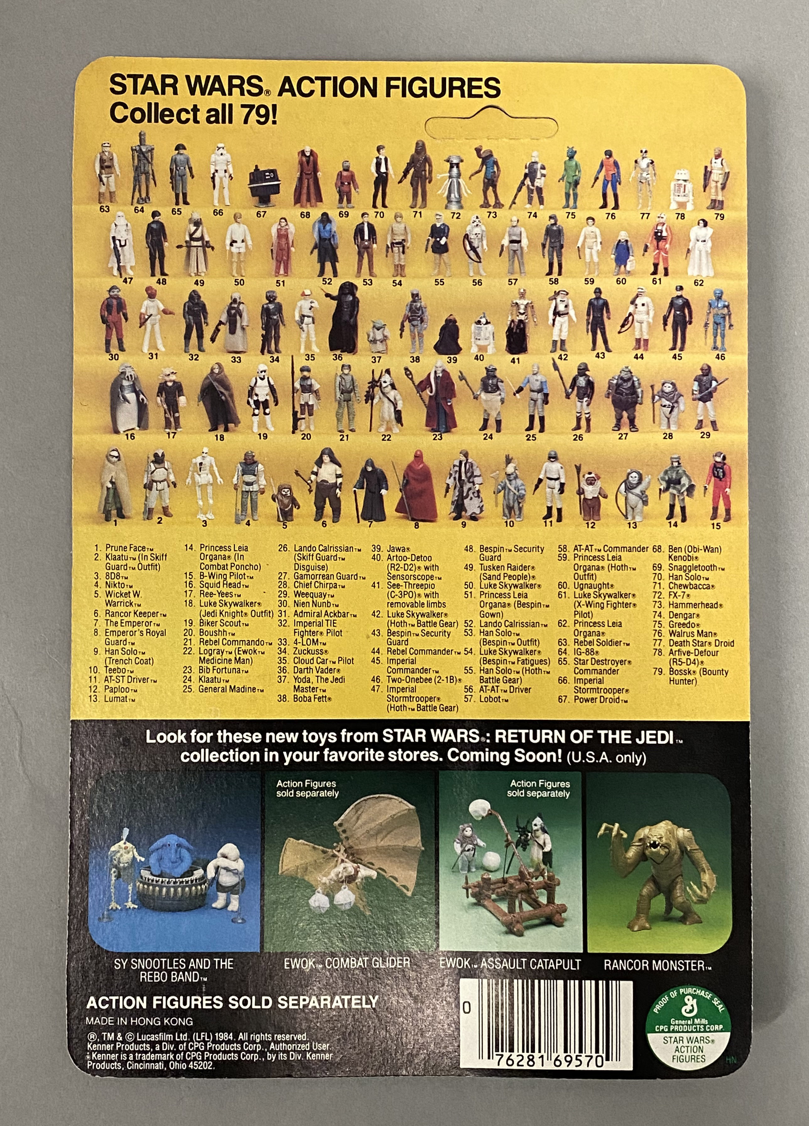 5 vintage Star Wars figures on ROTJ Return Of The Jedi backing cards: Rebel Commando, Nikto, Princes - Image 7 of 11
