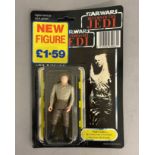 Star Wars Han Solo (In Carbonite Chamber) figure on Tri-Logo ROTJ Return Of The Jedi backing card. S