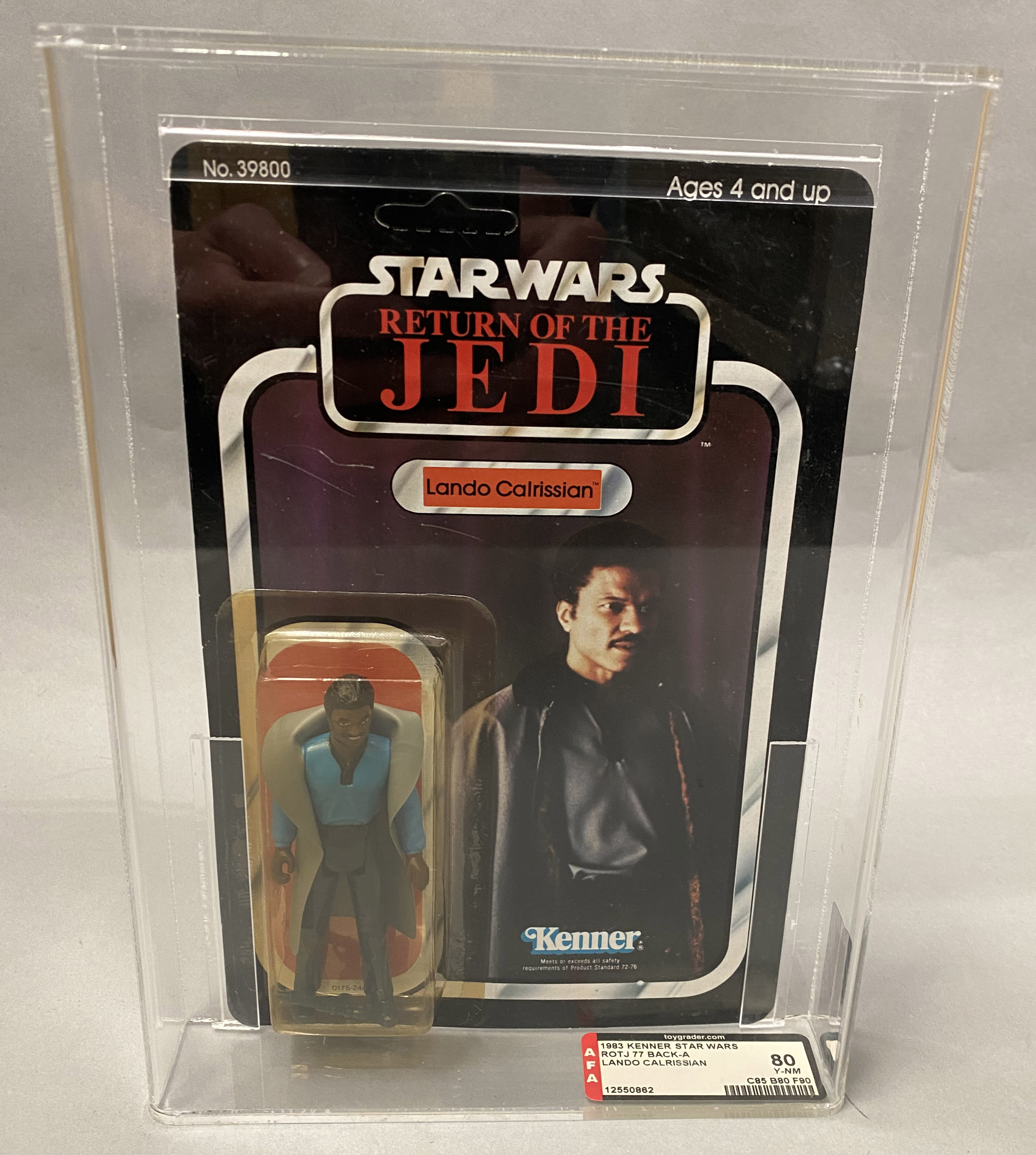 Kenner Star Wars Return Of The Jedi ROTJ Lando Calrissian on 77-back card. AFA graded 80 Y-NM (C85 B