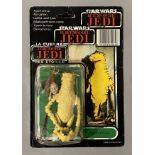 Vintage Star Wars ROTJ Return Of The Jedi Tri-Logo Amanaman figure on original backing card. With pr