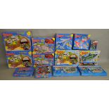 21x Carlton thunderbirds Play Sets and Vehicle models including Japanese imports, all boxed.