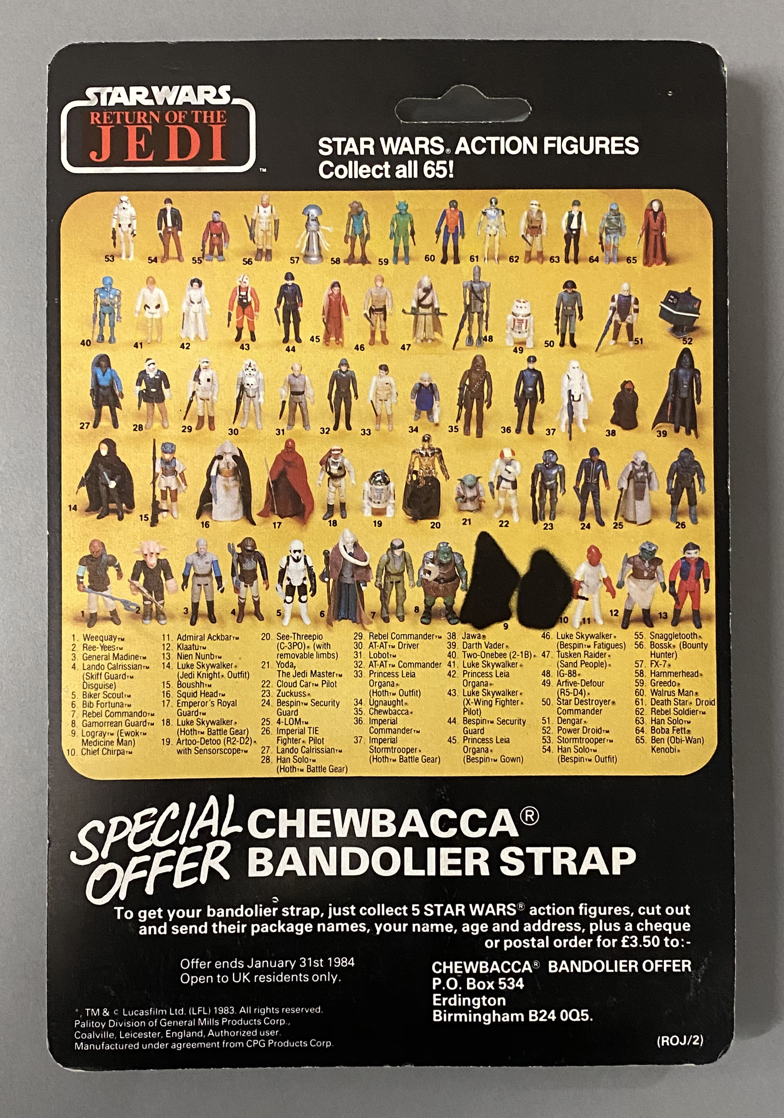 5 vintage Star Wars figures on original backing cards: Bib Fortuna, Klaatu (in Skiff Guard Outfit), - Image 9 of 11