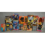 14x Vintage robot and sci-fi figures, all boxed.