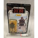Kenner Star Wars Return Of The Jedi ROTJ Weequay on 65-back card. AFA graded 80 Y-NM (C80 B85 F85)