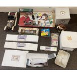 A mixed lot including a Mamod Roadster, Playart Patrol Boat with box, Tea Cards, Liliput Lane models
