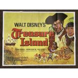 Walt Disney's Treasure Island British Quad film poster, folded.