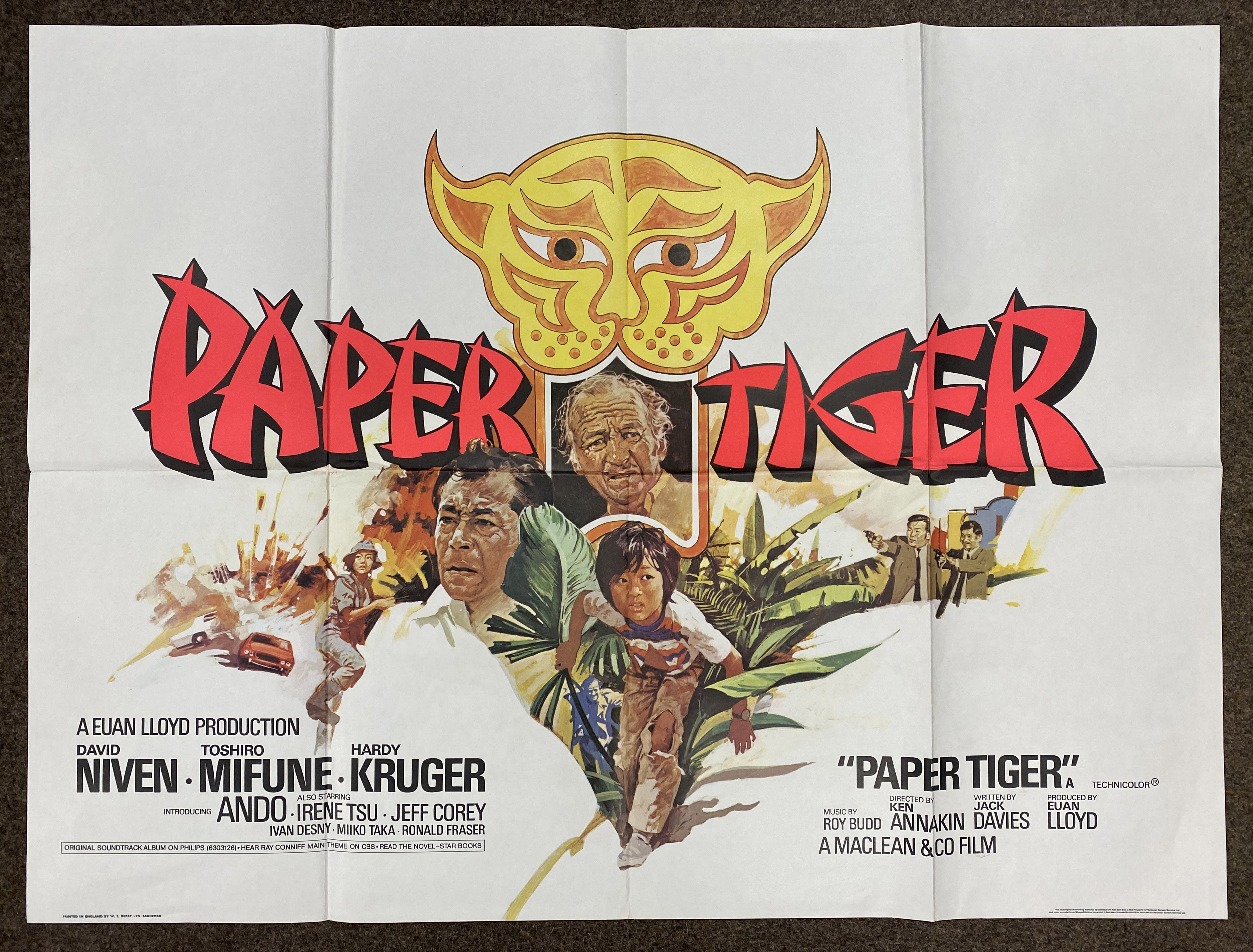 Paper Tiger British Quad film poster, folded.