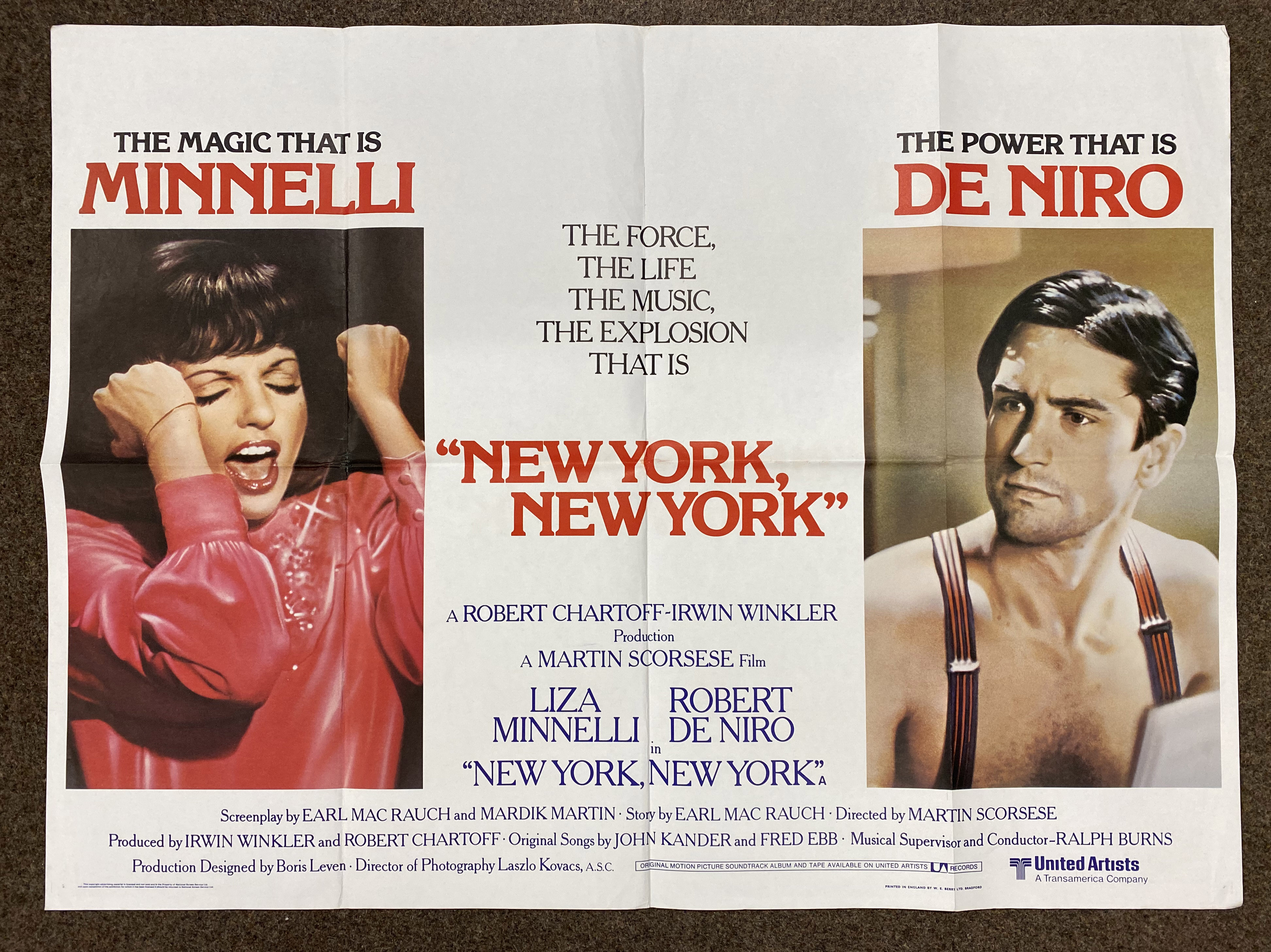 New York New York British Quad film poster, folded.