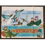 Walt Disney Productions The Rescuers British Quad film poster, folded.