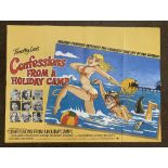 Confessions From A Holiday Camp British Quad film poster, folded.