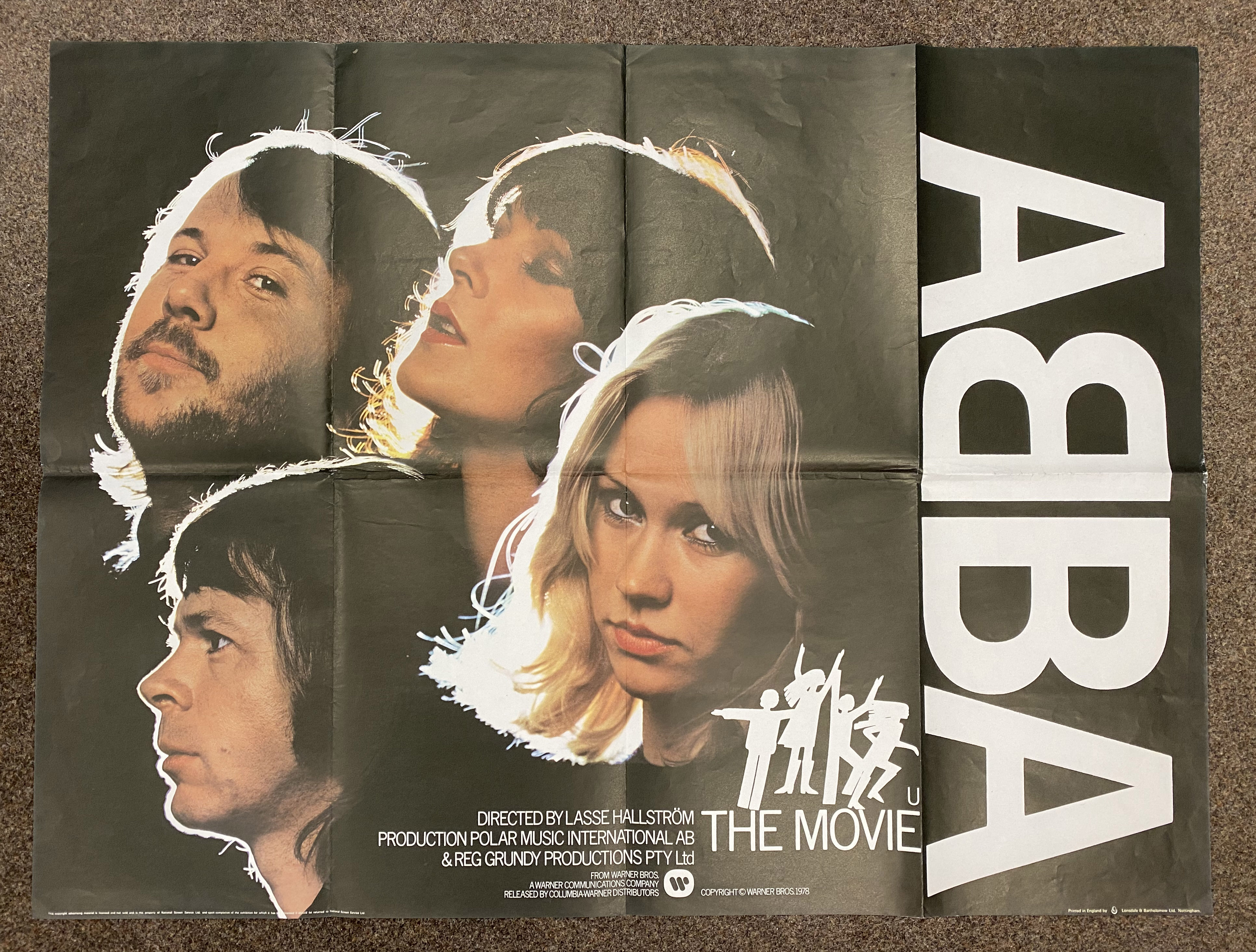 ABBA The Movie British Quad film poster, folded.
