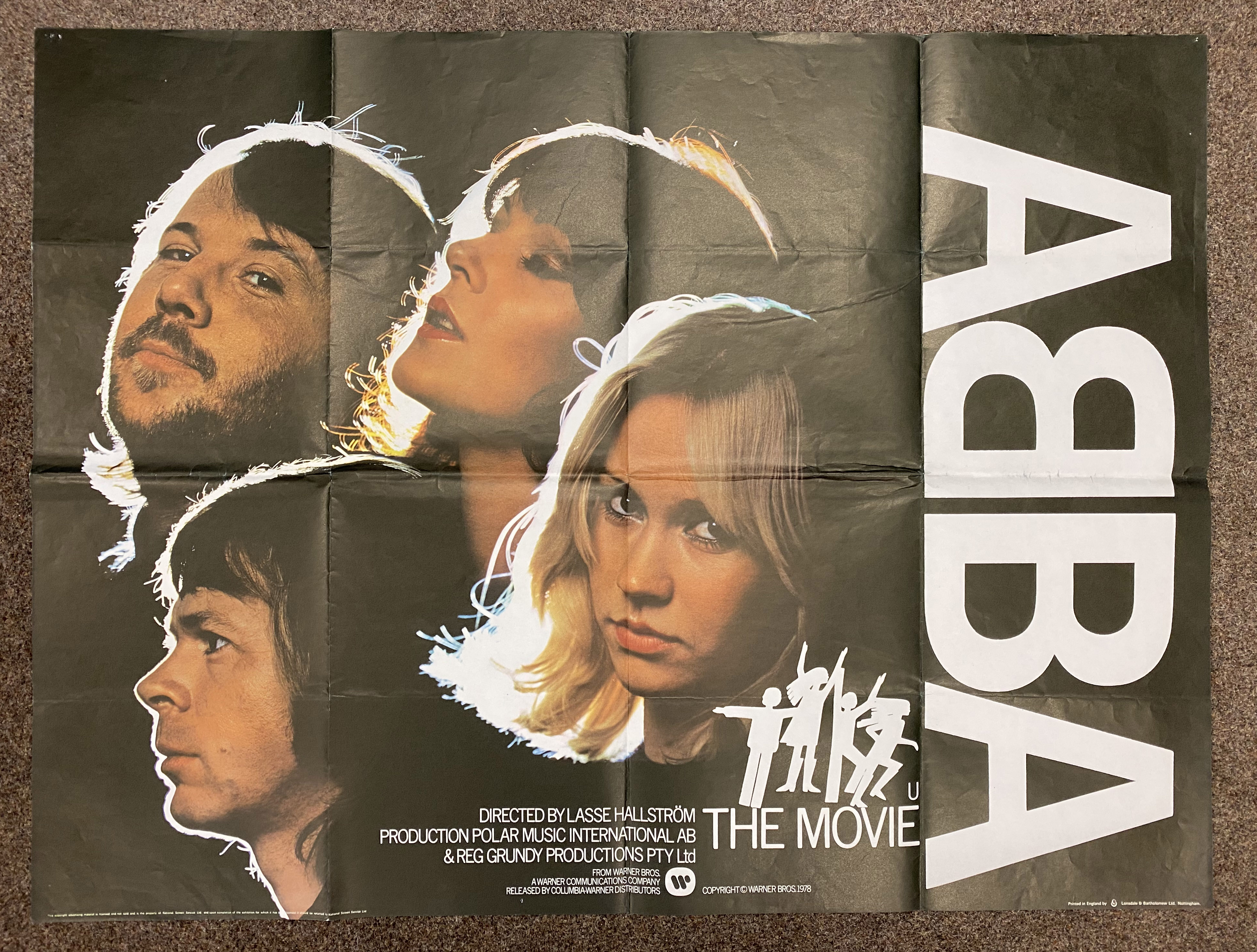 ABBA The Movie British Quad film poster, folded.
