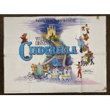 Walt Disney's Cinderella British Quad film poster, folded.