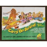 Carry On Behind British Quad film poster, folded.