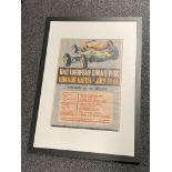 RAC European Grand Prix - Brands Hatch July 11th original motorsport poster. Framed and glazed. Fram