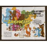 Walt Disney's The Aristocats British Quad film poster, folded.