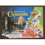 Walt Disney Candleshoe and Alice In Wonderland double-bill British Quad film poster, folded.